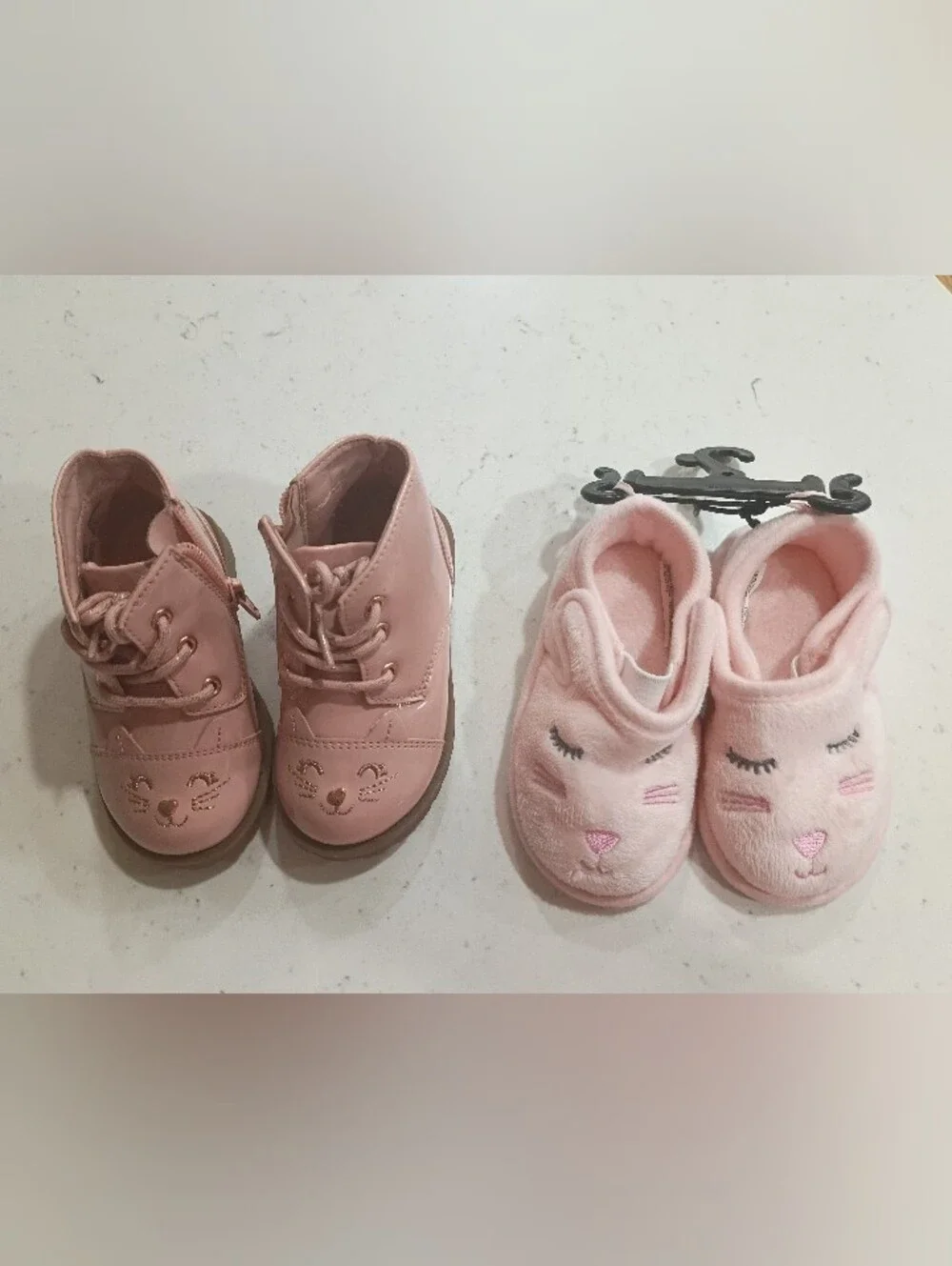 Kids Pink Animal Face Boots and Slippers Set